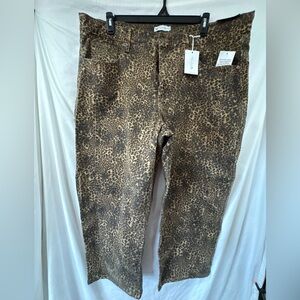 Jessica Simpson Plus Size 18w Myrtle Barrel Leg Jean Brown Panthera NWT